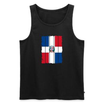 Dominican Republic Flag Dom Rep Flag Travel - Men's Premium Organic Tank Top - black - Front - Michal (187cm)