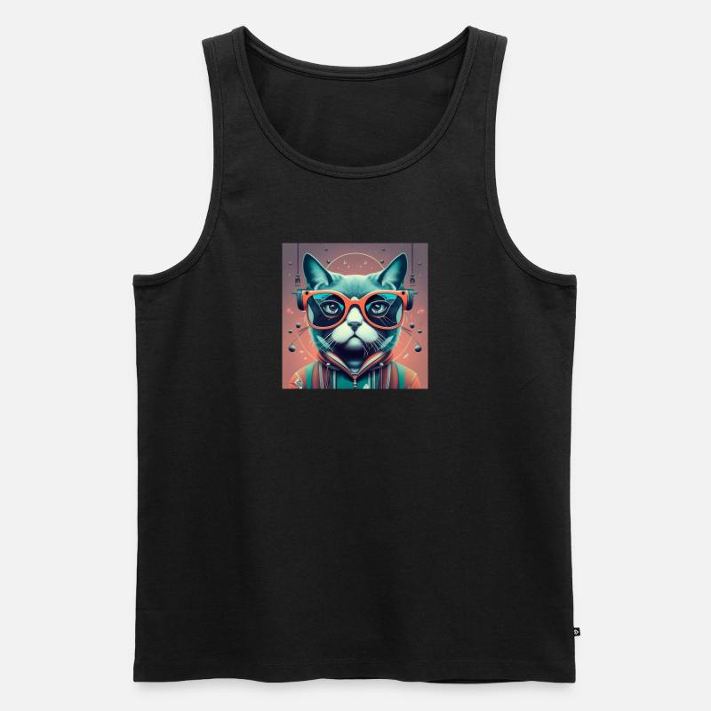 Disco-Cat - Männer Premium Bio Tank Top - undefined