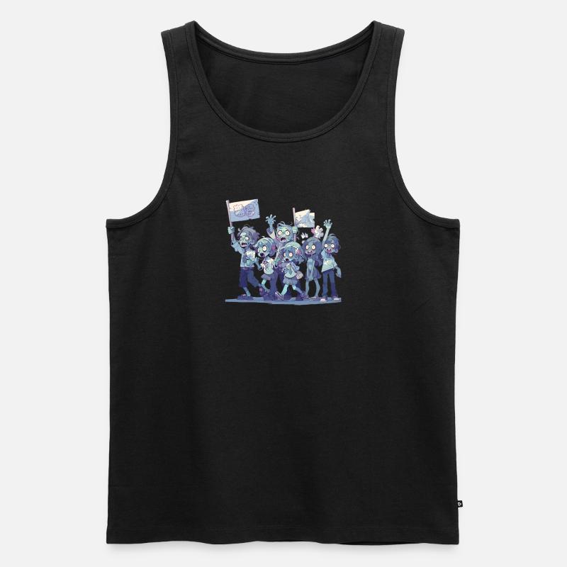Zombie-Protestmarsch - Männer Premium Bio Tank Top - Schwarz