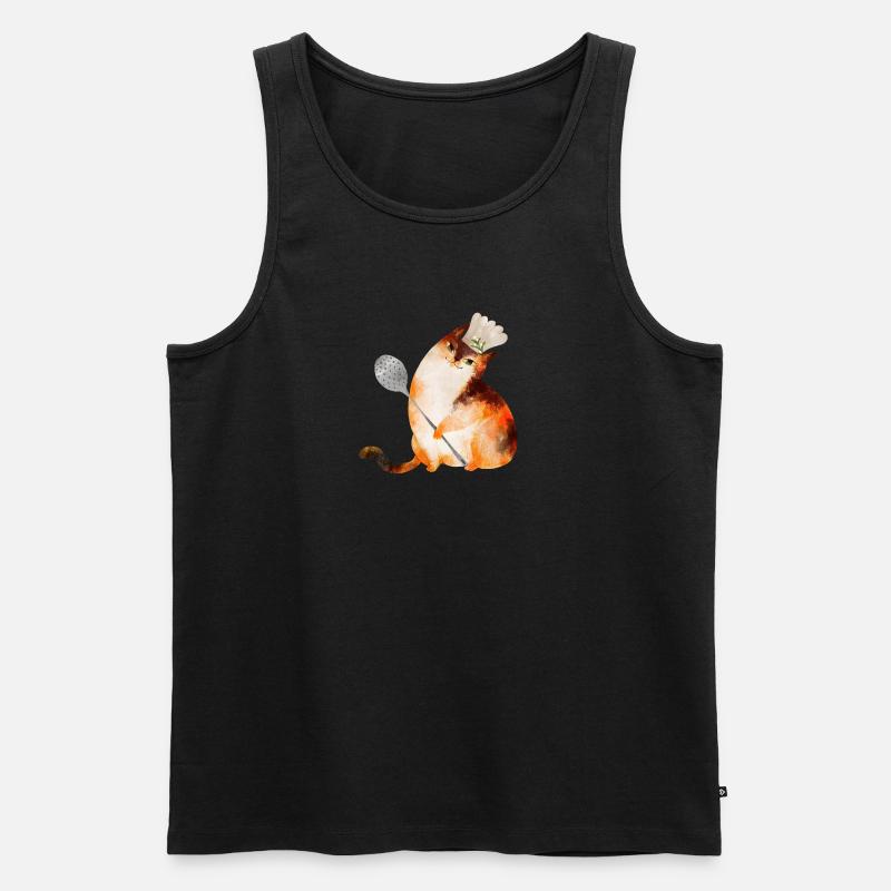 Kochende Katze - Männer Premium Bio Tank Top - Schwarz