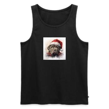 Weihnachten Mastino Napoletano - Männer Premium Bio Tank Top - Schwarz - Vorne - Michal (187cm)