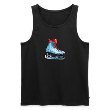 Schlittschuh - Männer Premium Bio Tank Top - Schwarz - Vorne - AI Model Male 178 light (178cm)