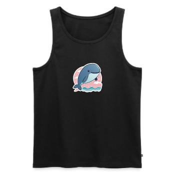 Baleine heureuse - Débardeur bio Premium Homme - noir - Devant - Michal (187cm)