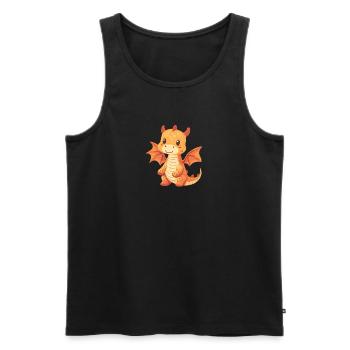 Fabeltier Dragon Fabelwesen - Männer Premium Bio Tank Top - Schwarz - Vorne - AI Model Male 178 light (178cm)