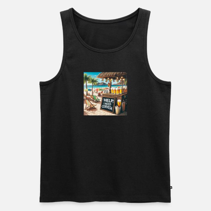 Biersprüche - Männer Premium Bio Tank Top - Schwarz