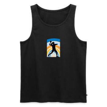 Mannschaft Dodgeball - Männer Premium Bio Tank Top - Schwarz - Vorne - Michal (187cm)
