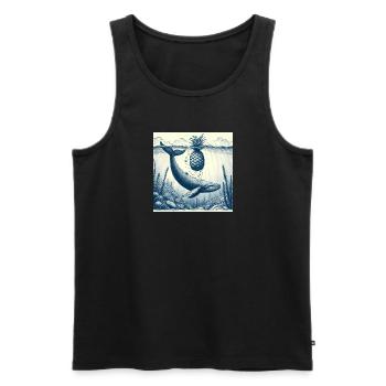 Plongée aux baleines en mer - Débardeur bio Premium Homme - noir - Devant - AI Model Male 178 light (178cm)