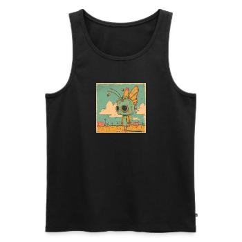 Roboter Mädchen - Männer Premium Bio Tank Top - Schwarz - Vorne - AI Model Male 178 light (178cm)