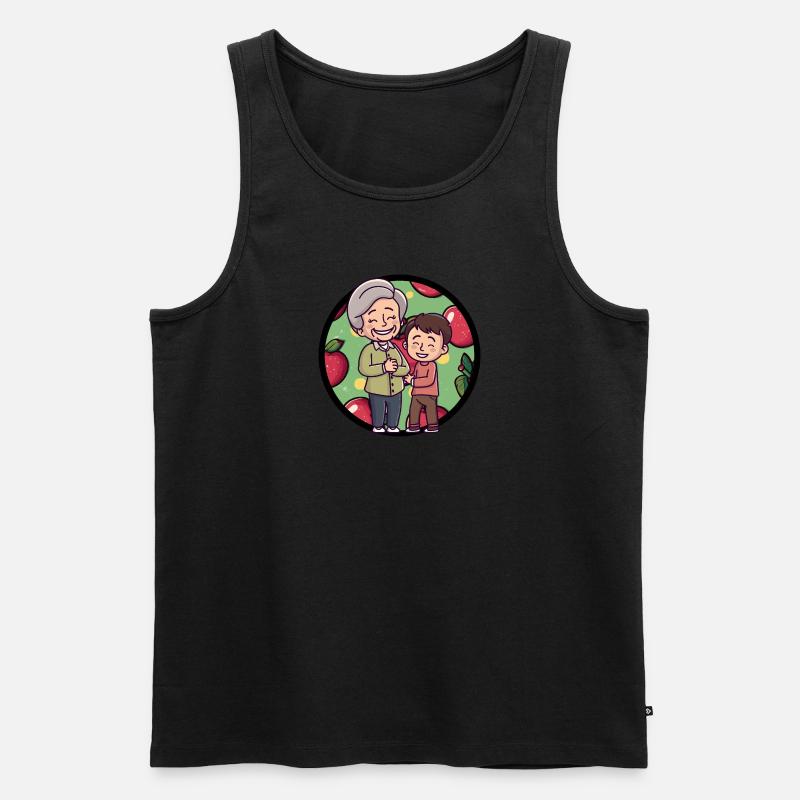 Oma Großmutter Enkel - Männer Premium Bio Tank Top - Schwarz