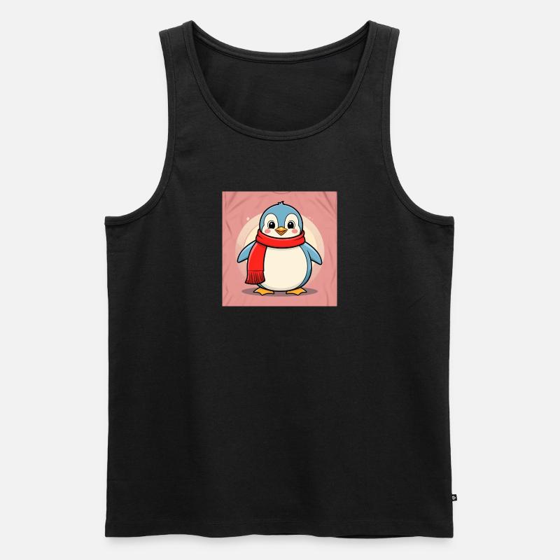 Cartoon Penguin - Männer Premium Bio Tank Top - Schwarz