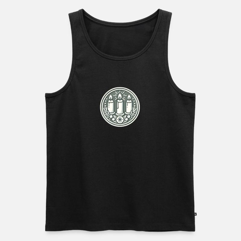 Kerzenblumenkranz - Männer Premium Bio Tank Top - Schwarz