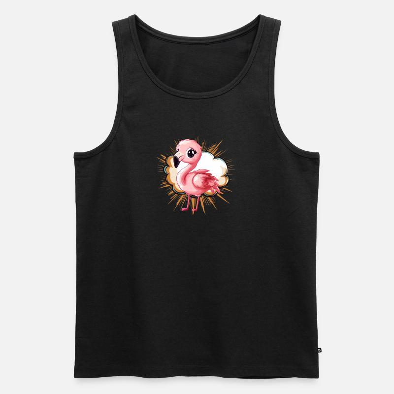 Flamingo Wasservogel - Männer Premium Bio Tank Top - Schwarz