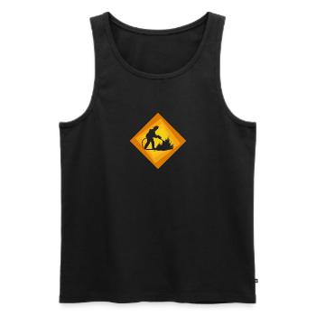 Fire Brigade Rescuer Blue Light - Men's Premium Organic Tank Top - black - Front - AI Model Male 178 light (178cm)