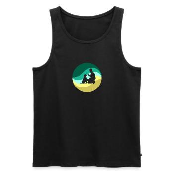 dog training dog trainer - Men's Premium Organic Tank Top - black - Front - AI Model Male 178 light (178cm)