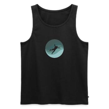 Parachutisme en parachute aérien - Débardeur bio Premium Homme - noir - Devant - Michal (187cm)