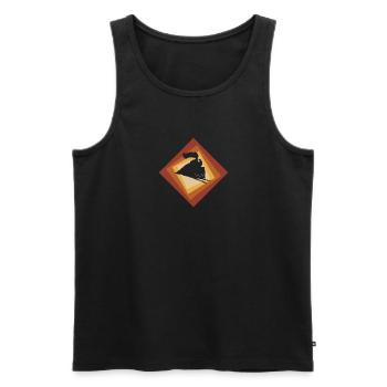 Dampflok Lokomotive Schienen - Männer Premium Bio Tank Top - Schwarz - Vorne - AI Model Male 178 light (178cm)