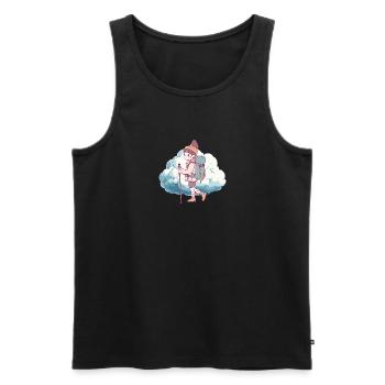 Hiking Hike Mountaineering - Men's Premium Organic Tank Top - black - Front - Michal (187cm)