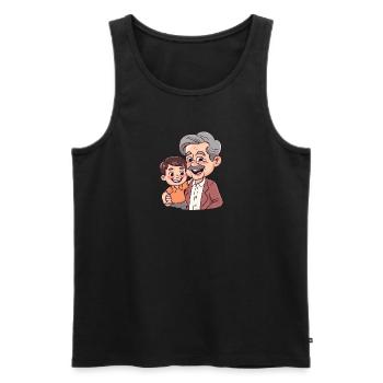 Grandpa Grandparents - Men's Premium Organic Tank Top - black - Front - Michal (187cm)