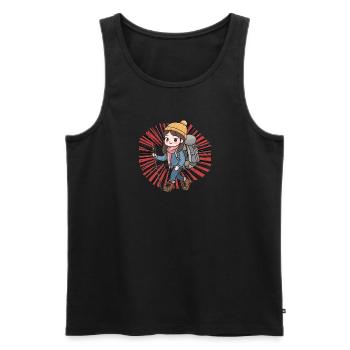 Hiking Hike Hikers - Men's Premium Organic Tank Top - black - Front - Michal (187cm)