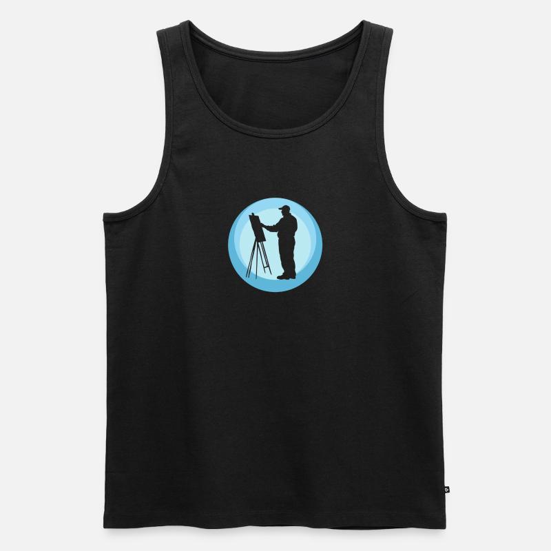 Malen Pinsel - Männer Premium Bio Tank Top - Schwarz
