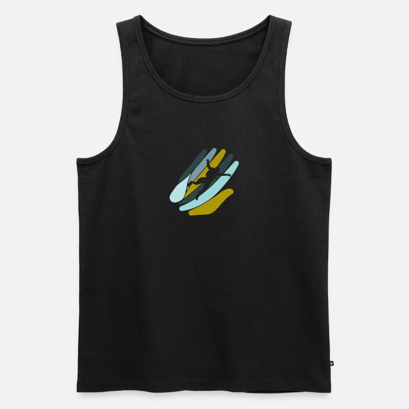 Skydiving Skydive Freifall - Männer Premium Bio Tank Top - Schwarz