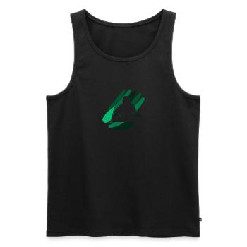 DJ Djing Techno - Männer Premium Bio Tank Top - Schwarz - Vorne - AI Model Male 178 light (178cm)