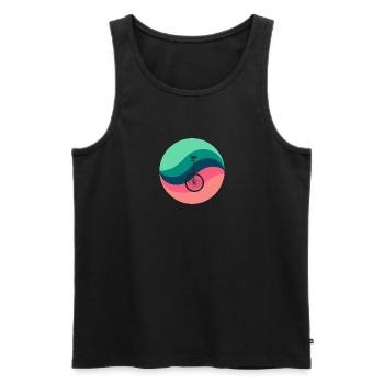 Einradfahren Pedale Zirkus - Männer Premium Bio Tank Top - Schwarz - Vorne - AI Model Male 178 light (178cm)