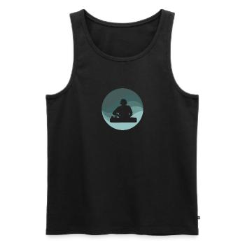 DJ Disc Jockey - Men's Premium Organic Tank Top - black - Front - Michal (187cm)