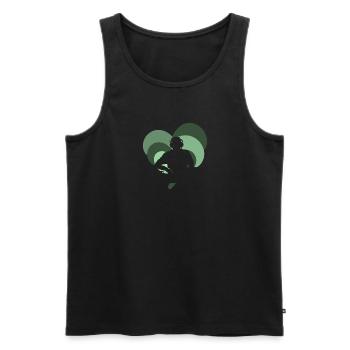 DJ Shuffle Techno - Männer Premium Bio Tank Top - Schwarz - Vorne - Michal (187cm)