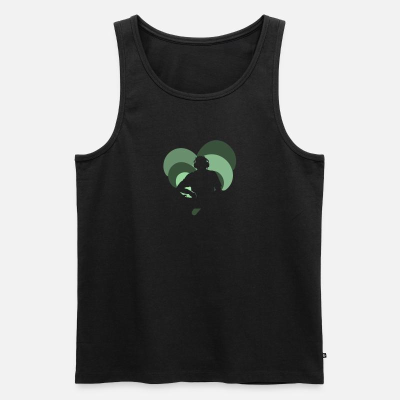 DJ Shuffle Techno - Männer Premium Bio Tank Top - Schwarz