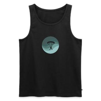 Parachutisme Parapente Sports extrêmes - Débardeur bio Premium Homme - noir - Devant - AI Model Male 178 light (178cm)