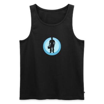 Plombier Plombier - Débardeur bio Premium Homme - noir - Devant - AI Model Male 178 light (178cm)