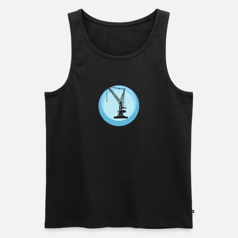 Kran Baustelle - Männer Premium Bio Tank Top - Schwarz