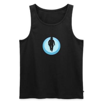 Pompier Pompier Volontaire - Débardeur bio Premium Homme - noir - Devant - Michal (187cm)