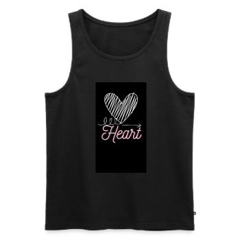 Heart - Männer Premium Bio Tank Top - Schwarz - Vorne - Michal (187cm)