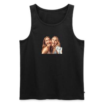 Zunge raus - Männer Premium Bio Tank Top - Schwarz - Vorne - Michal (187cm)