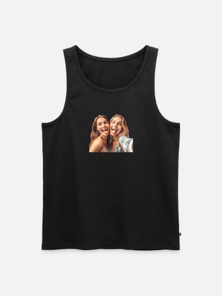 Zunge raus - Männer Premium Bio Tank Top - Schwarz