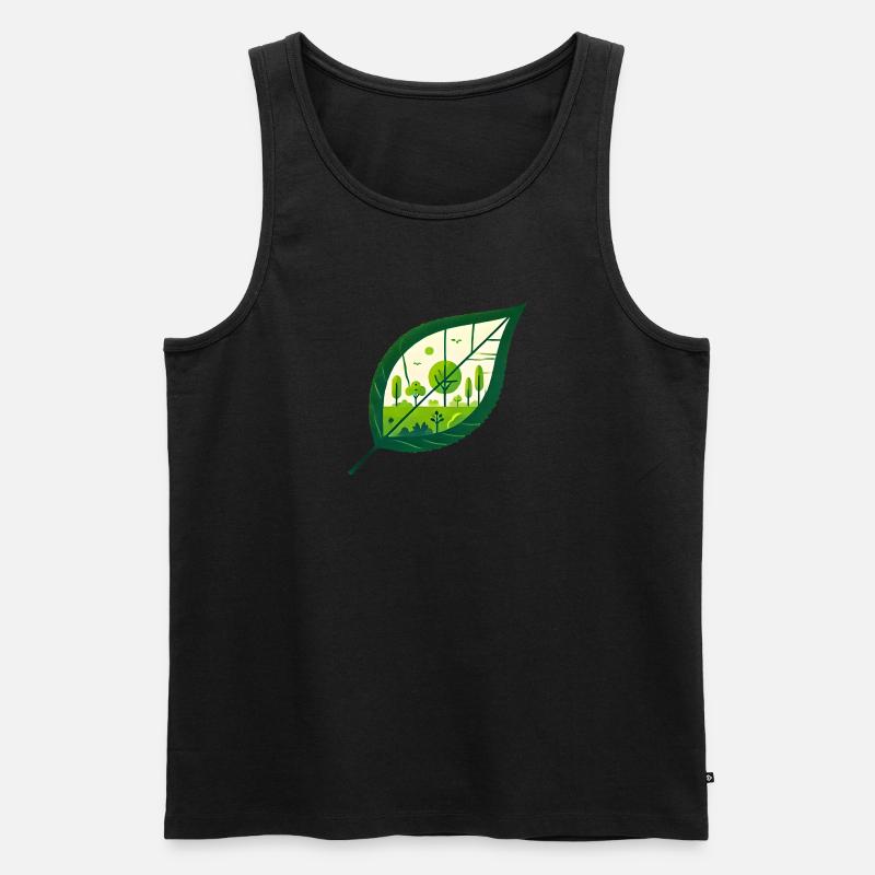 Blatt Frühling schräg - Männer Premium Bio Tank Top - undefined