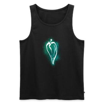 Schwarzlicht Neon Chili - Männer Premium Bio Tank Top - Schwarz - Vorne - Michal (187cm)
