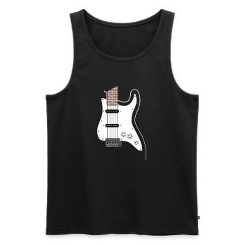 eGuitar Guitare Musique Musique Musicien Groupe - Débardeur bio Premium Homme - noir - Devant - AI Model Male 178 light (178cm)