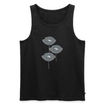 poppies grey - Men's Premium Organic Tank Top - black - Front - AI Model Male 178 light (178cm)