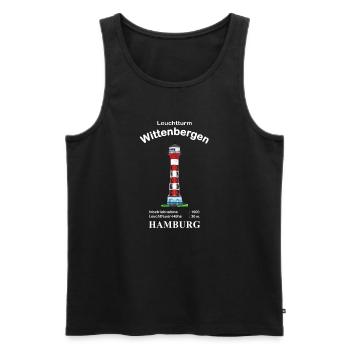 Hamburg Leuchtturm Wittenbergen Zeichnung - Männer Premium Bio Tank Top - Schwarz - Vorne - AI Model Male 178 light (178cm)