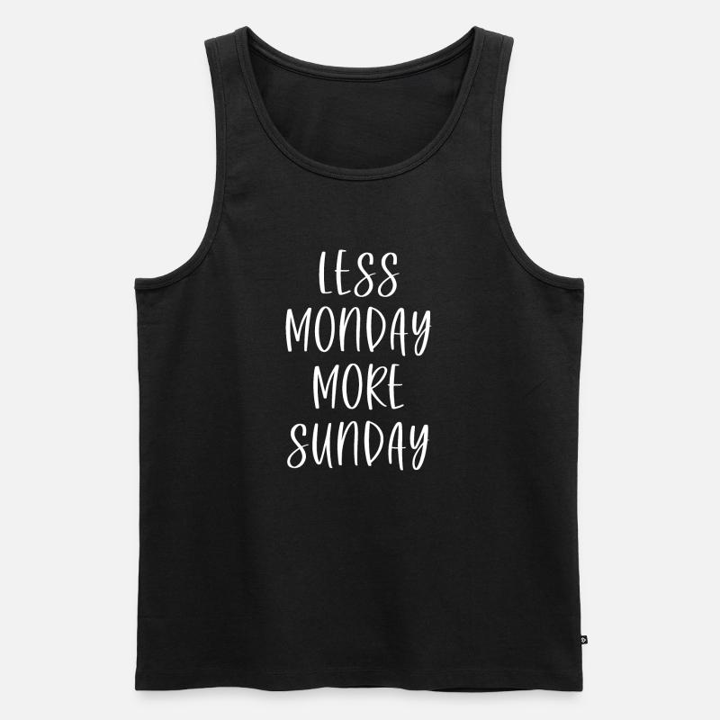 Less Monday More Sunday - Männer Premium Bio Tank Top - Schwarz
