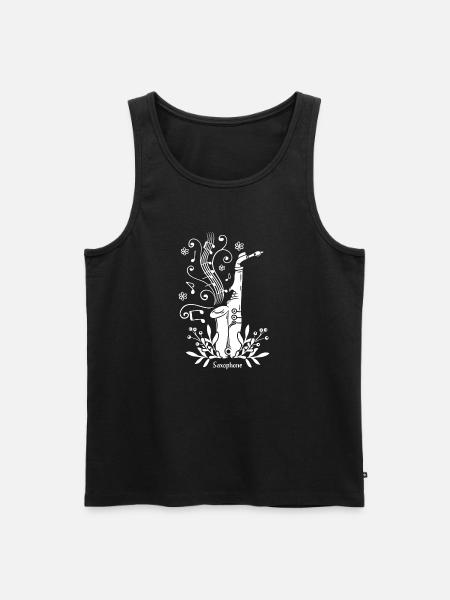 Saxophone Music Instrument Jazz - Men's Premium Organic Tank Top - black