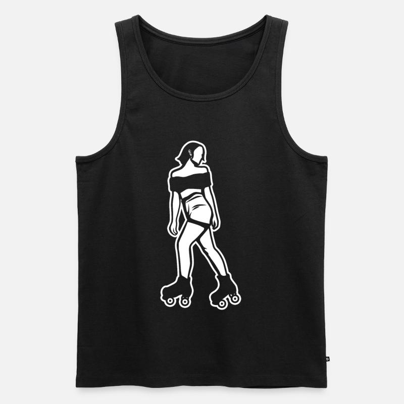 Rollerskates Mädchen - Männer Premium Bio Tank Top - Schwarz