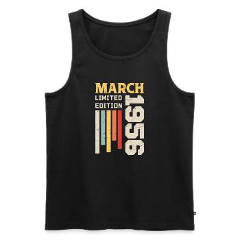 March 1956 - Birthday Gift March 1956 Anniv - Men's Premium Organic Tank Top - black - Front - AI Model Male 178 light (178cm)