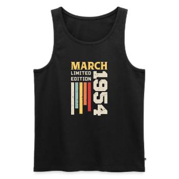 March 1954 - Birthday Gift March 1954 Anniv - Men's Premium Organic Tank Top - black - Front - AI Model Male 178 light (178cm)