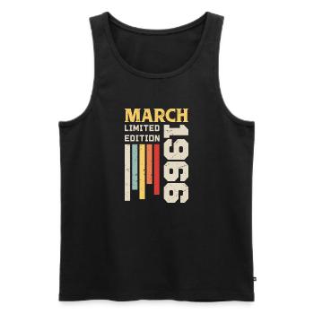 March 1966 - Birthday Gift March 1966 Anniv - Men's Premium Organic Tank Top - black - Front - Michal (187cm)