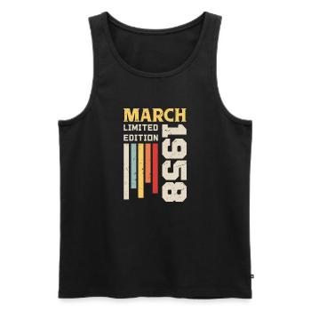 March 1958 - Birthday Gift March 1958 Anniv - Men's Premium Organic Tank Top - black - Front - AI Model Male 178 light (178cm)