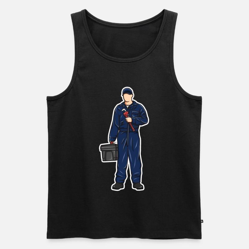 Klempner Junge - Männer Premium Bio Tank Top - Schwarz
